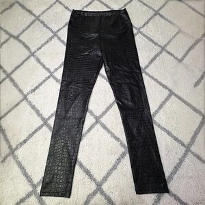 7 For All Mankind Womens Small Croc Embossed Faux Manmade Leather Vegan Skinny